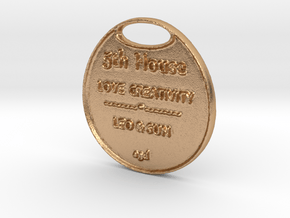 HOUSE-FIVE-astrologycoinA3D- in Natural Bronze