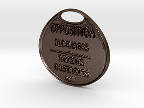 OPPOSITION-a3dastrologycoin- in Polished Bronze Steel