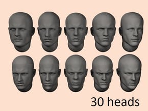 28mm bald heads in Tan Fine Detail Plastic