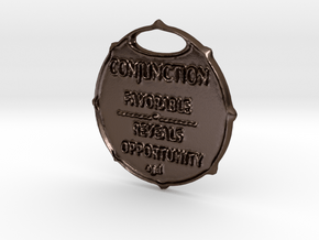CONJUNCTION-a3dastrologycoin- in Polished Bronze Steel