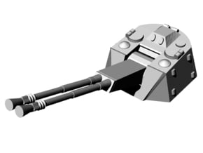 1/144 5.5cm Flakzwilling turret for Flakpanther  in Tan Fine Detail Plastic