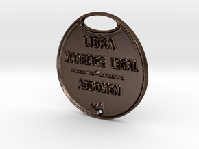 LIBRA-A3D-COINS- in Polished Bronze Steel