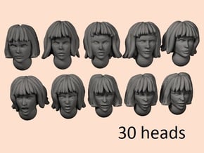 28mm space nun hair heads in Smoothest Fine Detail Plastic