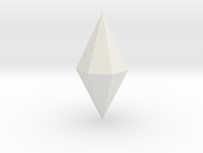 01. Heptagonal Dipyramid - 1 Inch in White Natural Versatile Plastic