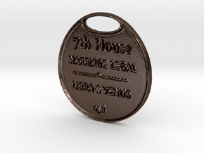 HOUSE-SEVEN-astrologycoinA3D- in Polished Bronze Steel