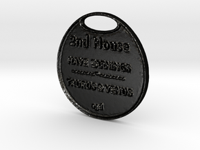 HOUSE-TWO-astrologycoinA3D- in Matte Black Steel