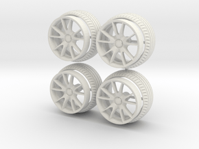 1/24 Porsche 997 GT3 OEM wheels in White Natural Versatile Plastic