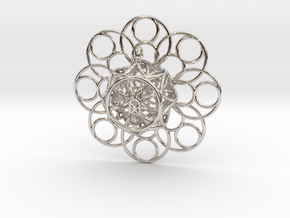 Octagram Pendant4 in Rhodium Plated Brass