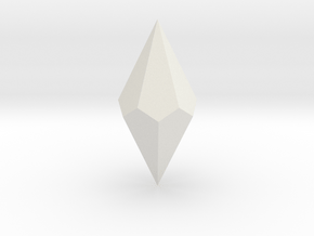 04. Hexagonal Trapezohedron - 1 inch in White Natural Versatile Plastic