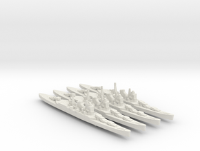 4pk sprue IJN Mogami cruiser 1:2500 WW2 in White Natural Versatile Plastic