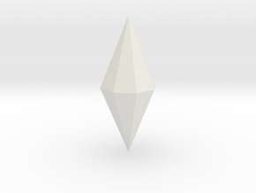 05. Octagonal Dipyramid - 1 Inch in White Natural Versatile Plastic