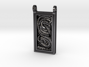 Octopus Box Pendant in Polished and Bronzed Black Steel: Large