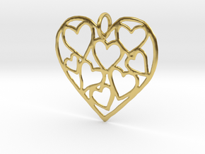 Love all over pendant in Polished Brass