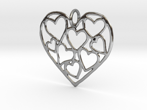 Love all over pendant in Antique Silver