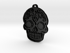 skull pendant  in Matte Black Steel