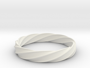 Twisted Torus Ring in White Natural Versatile Plastic: 9 / 59