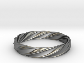 Twisted Torus Ring in Polished Silver: 9 / 59