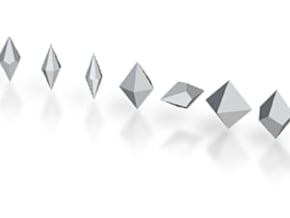 Dipyramids Trapezohedra - 10 mm in Tan Fine Detail Plastic