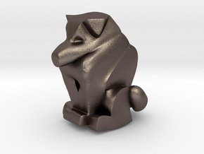 Cat Dog Totem in Polished Bronzed-Silver Steel