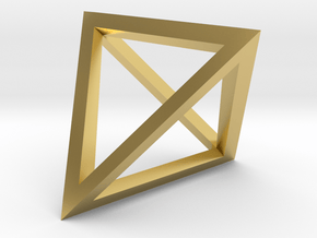 tetrahedron-1inch in Polished Brass