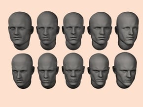 1/24 bald heads in Tan Fine Detail Plastic