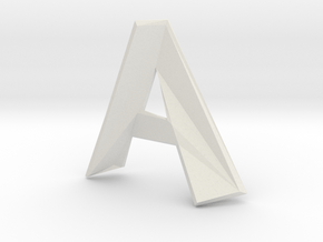 Distorted letter A no ring in White Natural Versatile Plastic