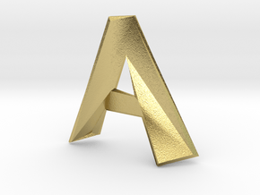 Distorted letter A no ring in Natural Brass