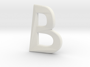 Distorted letter B no rings in White Natural Versatile Plastic