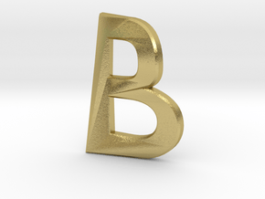 Distorted letter B no rings in Natural Brass