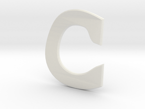 Distorted letter C no rings in White Natural Versatile Plastic