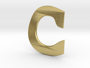 Distorted letter C no rings in Natural Brass