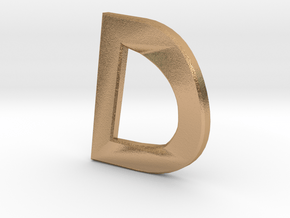 Distorted letter D no rings in Natural Bronze