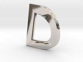 Distorted letter D no rings in Platinum