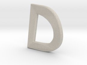 Distorted letter D no rings in Natural Sandstone