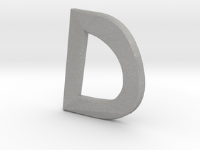 Distorted letter D no rings in Aluminum
