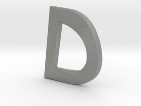 Distorted letter D no rings in Gray PA12