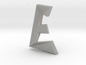 Distorted letter E no rings in Aluminum