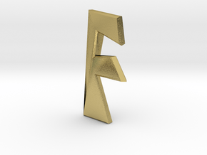 Distorted letter F no rings in Natural Brass