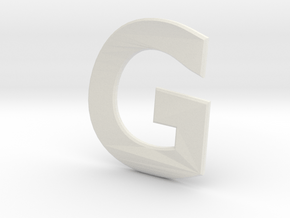 Distorted letter G no rings in White Natural Versatile Plastic