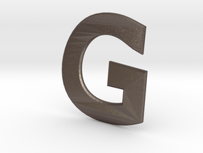 Distorted letter G no rings in Polished Bronzed-Silver Steel