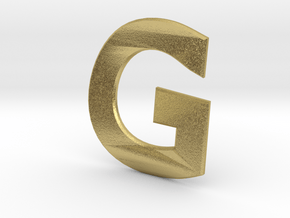 Distorted letter G no rings in Natural Brass