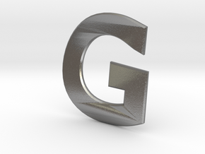 Distorted letter G no rings in Natural Silver