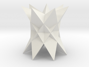 01. Heptagrammic Concave Trapezohedron - 1 Inch in White Natural Versatile Plastic
