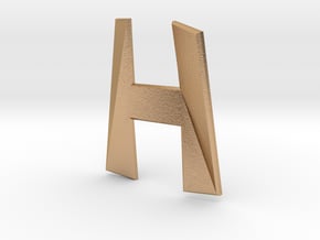 Distorted letter H no rings in Natural Bronze
