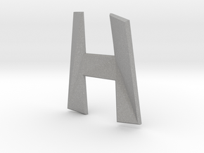 Distorted letter H no rings in Aluminum