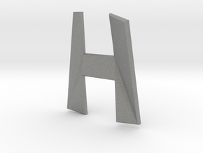Distorted letter H no rings in Gray PA12