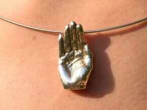 Hands Up (non-precious metals) in Polished Bronzed-Silver Steel