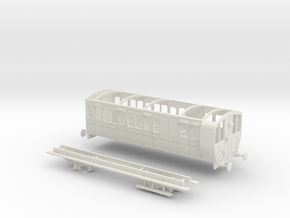 HO LBSCR 4/W Carriage - D34 Brake - W/ Solebars in White Natural Versatile Plastic