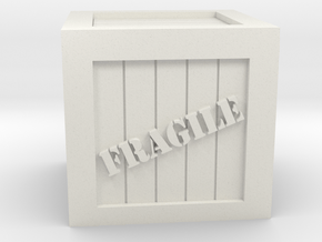 Fragile - Wooden Crate in White Natural Versatile Plastic