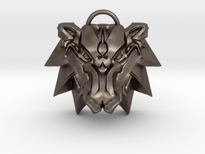 Witcher Bear medallion in Polished Bronzed-Silver Steel